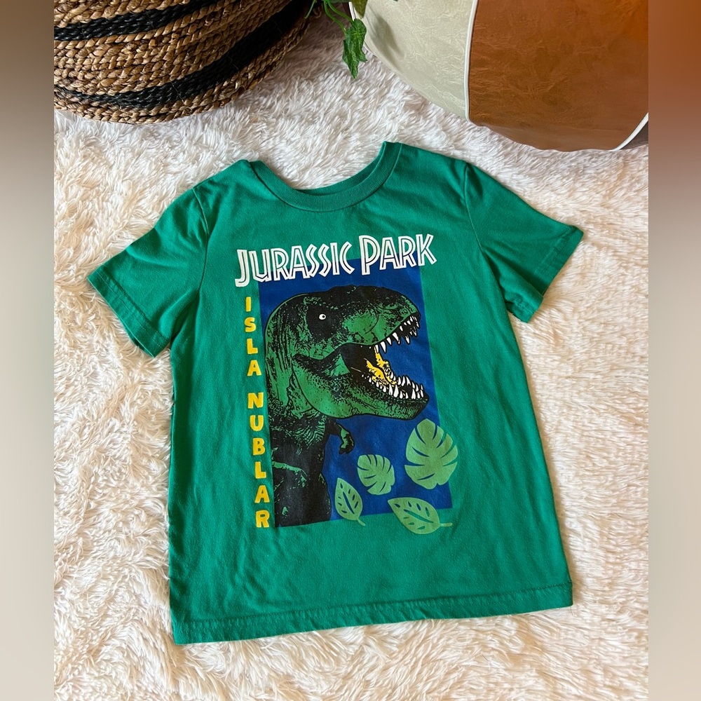 Green Jurassic Park T-Rex Graphic Short Sleeve T-Shirt 🦖
